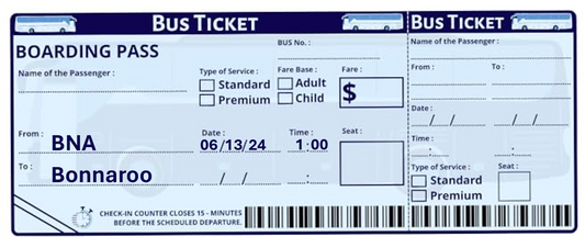 Bonnaroo 2024 Shuttle Ticket, 1PM Thursday